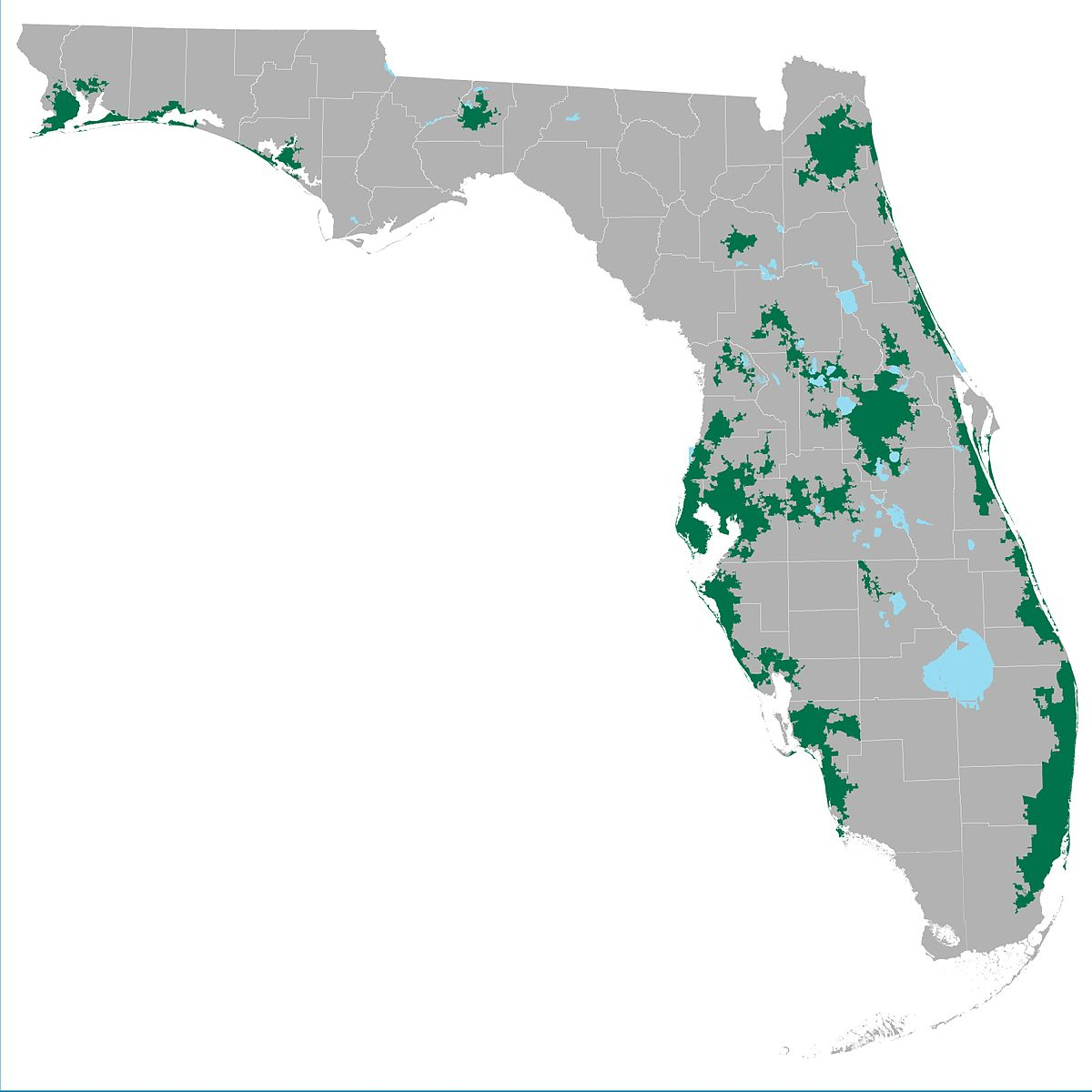 List Of Urbanized Areas In Florida (By Population) - Wikipedia - Map Of Panama City Florida And Surrounding Towns