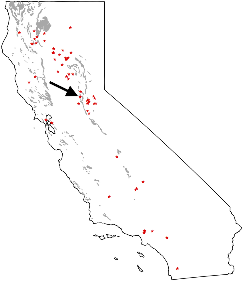 Locations Of A. Thaliana Collection And Serpentine Soil Presence In - California Soil Map