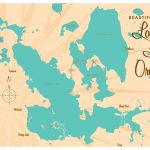 Lochloosa & Orange Lakes Florida Map Vintage Style Art Print   Orange Lake Florida Map