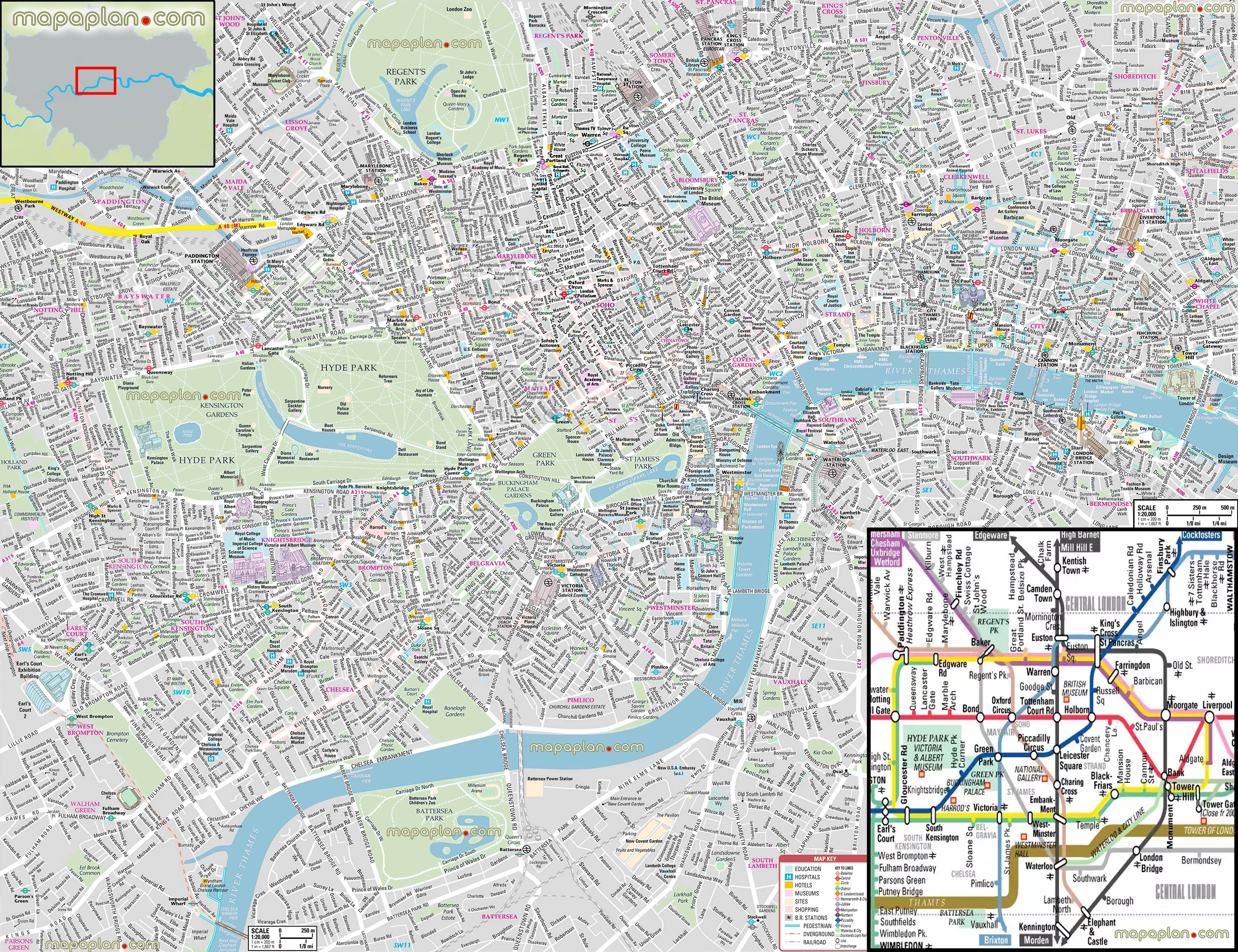 London Maps - Top Tourist Attractions - Free, Printable City Street - London Tourist Map Printable