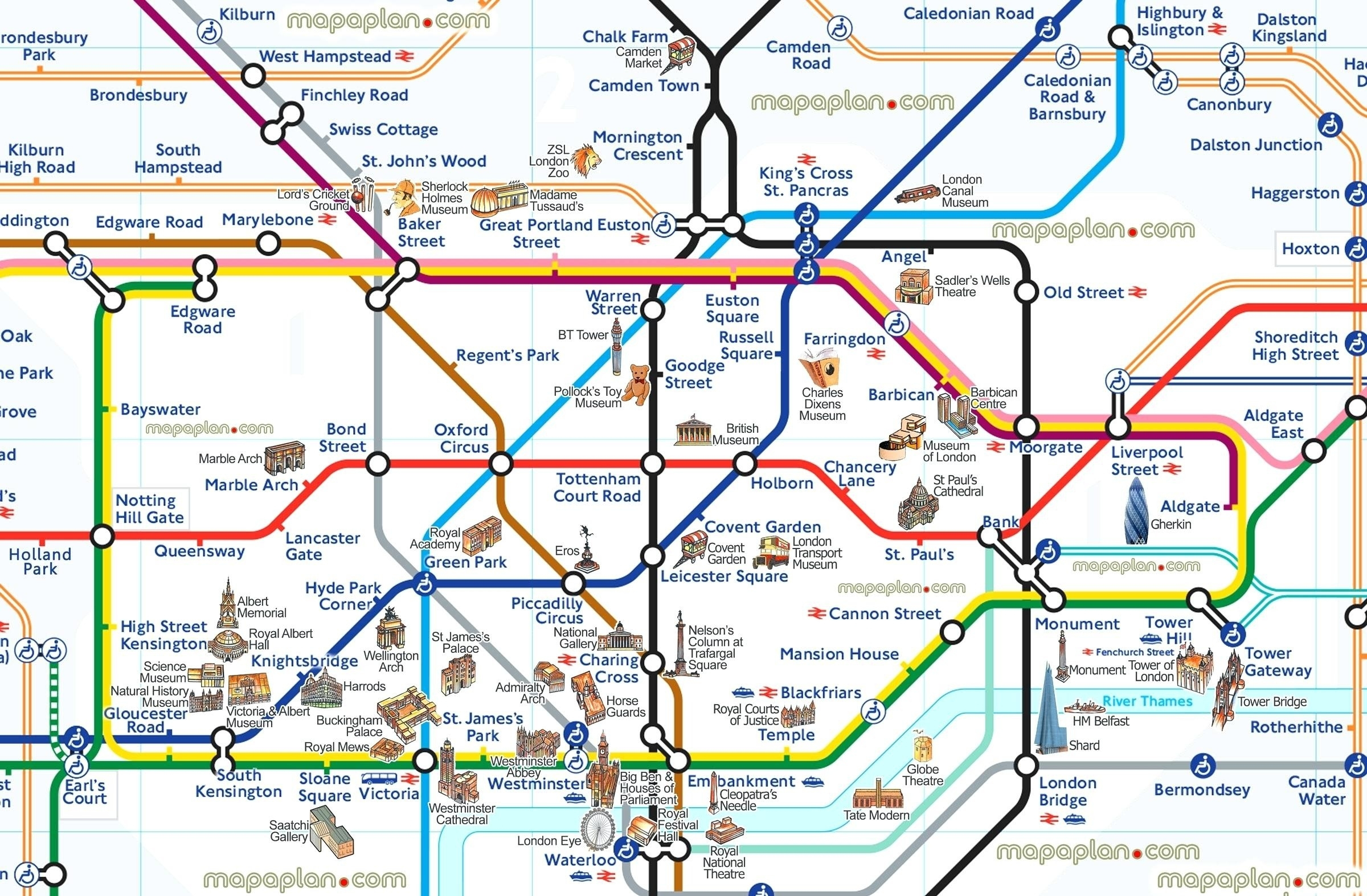 London Tourist Map With Tube Stations – Uk Map - London Tourist Map Printable