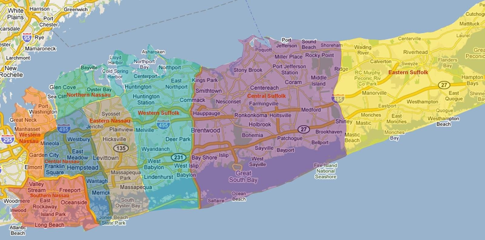 Long Island Map - Maps Long Island (New York - Usa) - Printable Map Of Suffolk County Ny