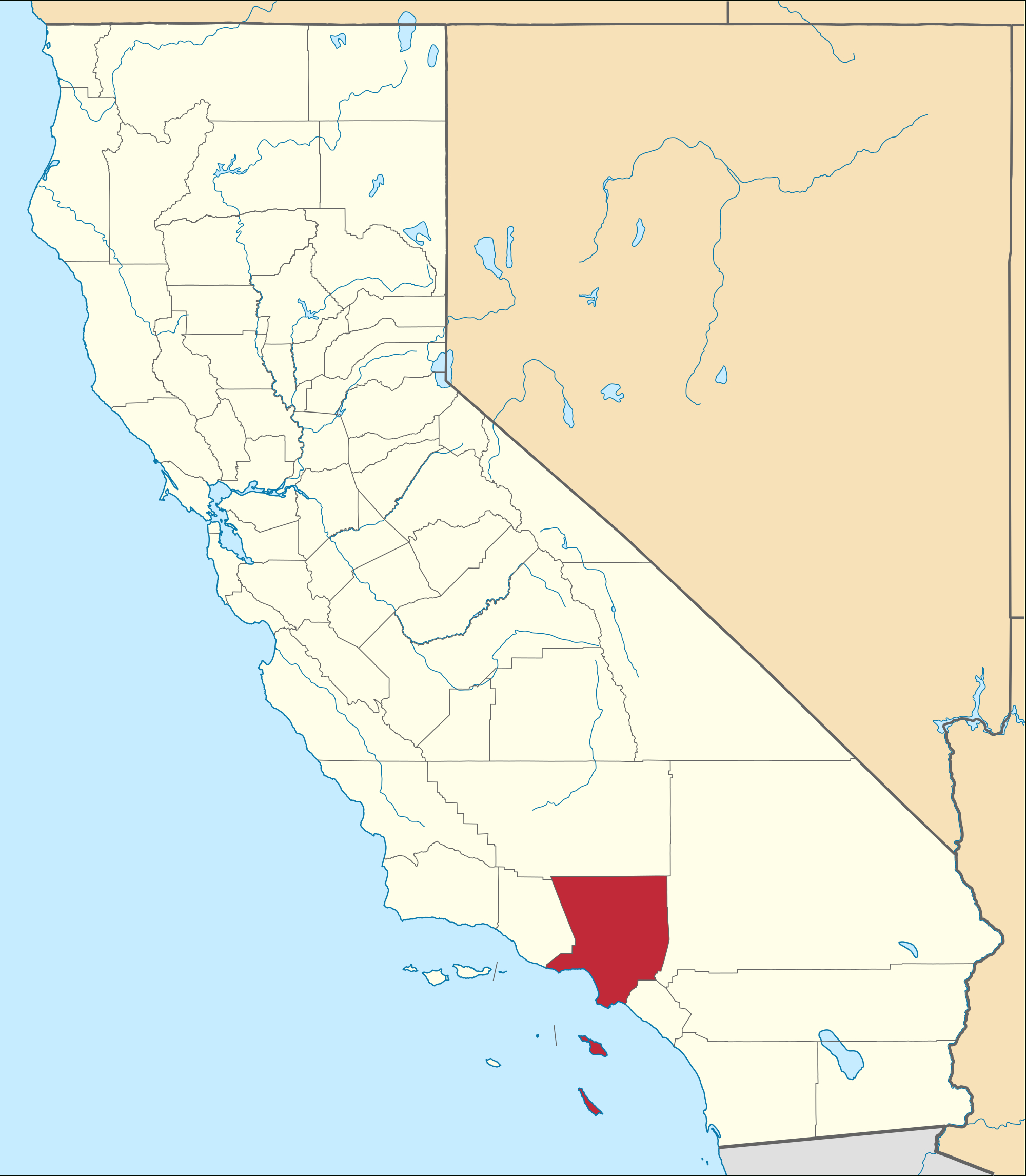 Los Angeles County, California - Wikipedia - California Lead Free Zone Map