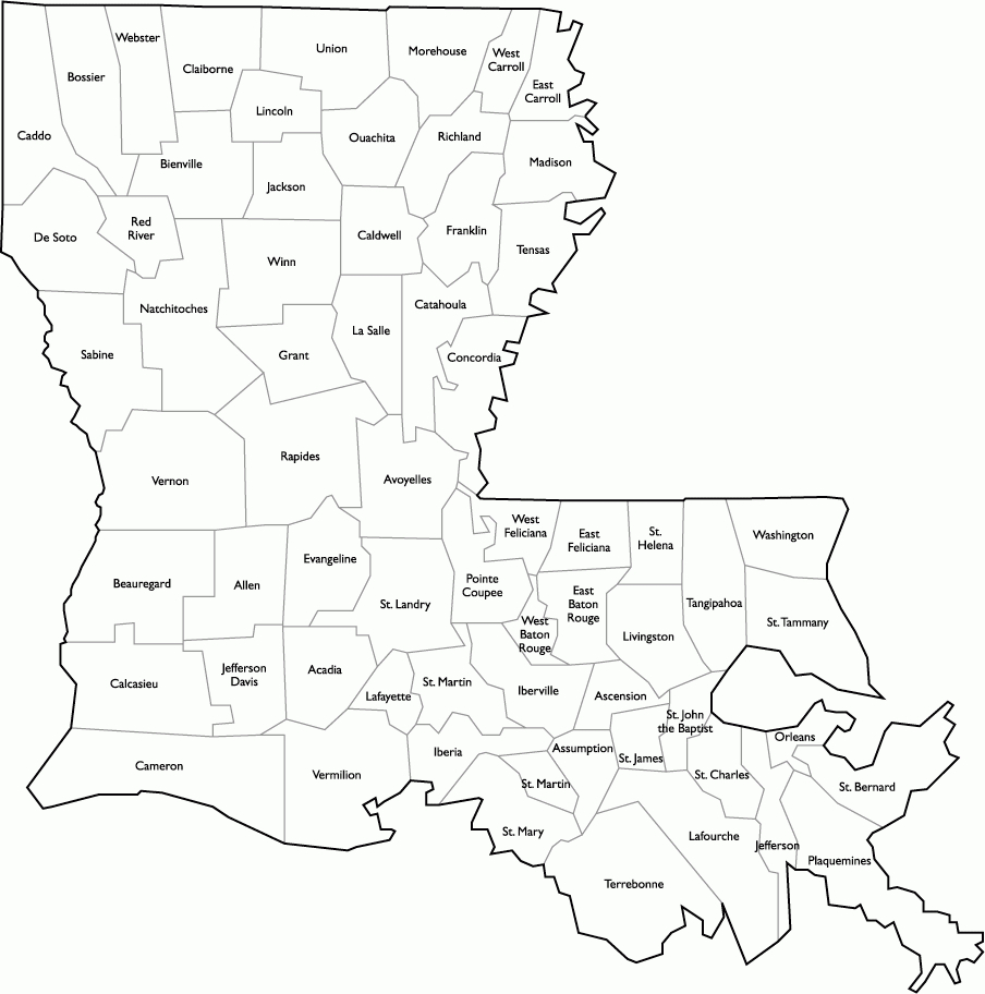 Louisiana Parish Map With Parish Names | Been There | Pinterest - Printable Map Of Louisiana