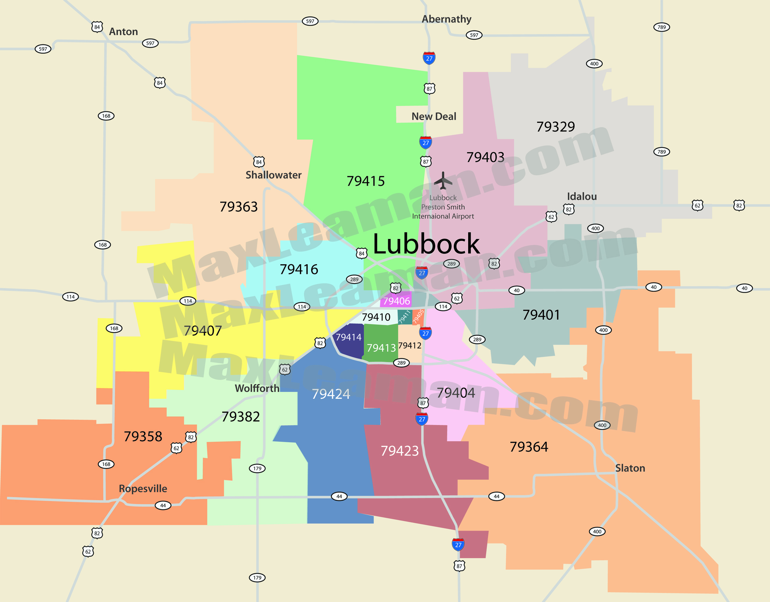 Lubbock Zip Code Map | Mortgage Resources - Where Is Lubbock Texas On The Map