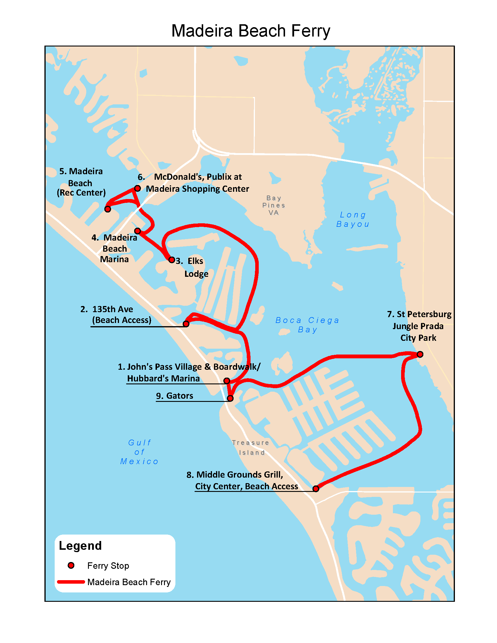 Madeira-Beach-Ferry-No-Loop-Rev-3 - Deep Sea Fishing Charters Gulf - Where Is Madeira Beach Florida On A Map
