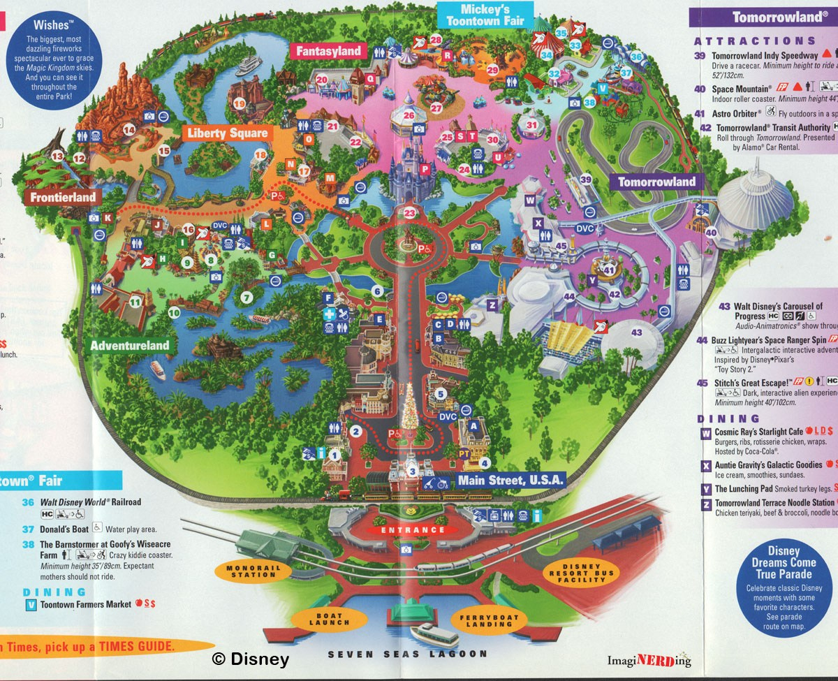 disney transportation map art of animation to magic kingdom