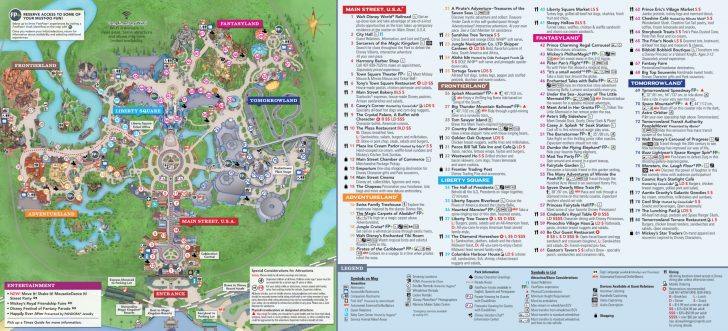 Magic Kingdom Park Map - Walt Disney World - Animal Kingdom Florida Map ...