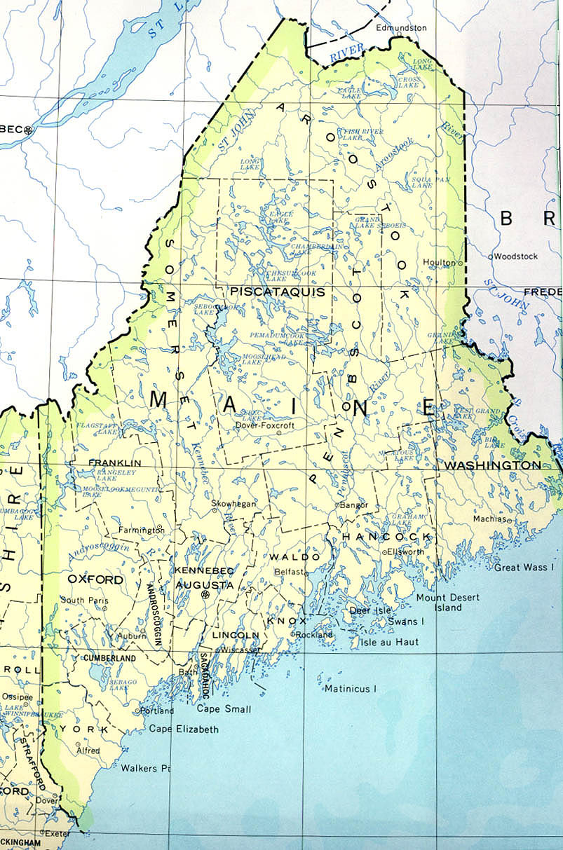 Maine Printable Map - Printable Map Of Maine Lighthouses