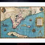 Map Antique De Bry Le Moyne Florida Cuba Framed Print F12X3967 | Ebay   Framed Map Of Florida