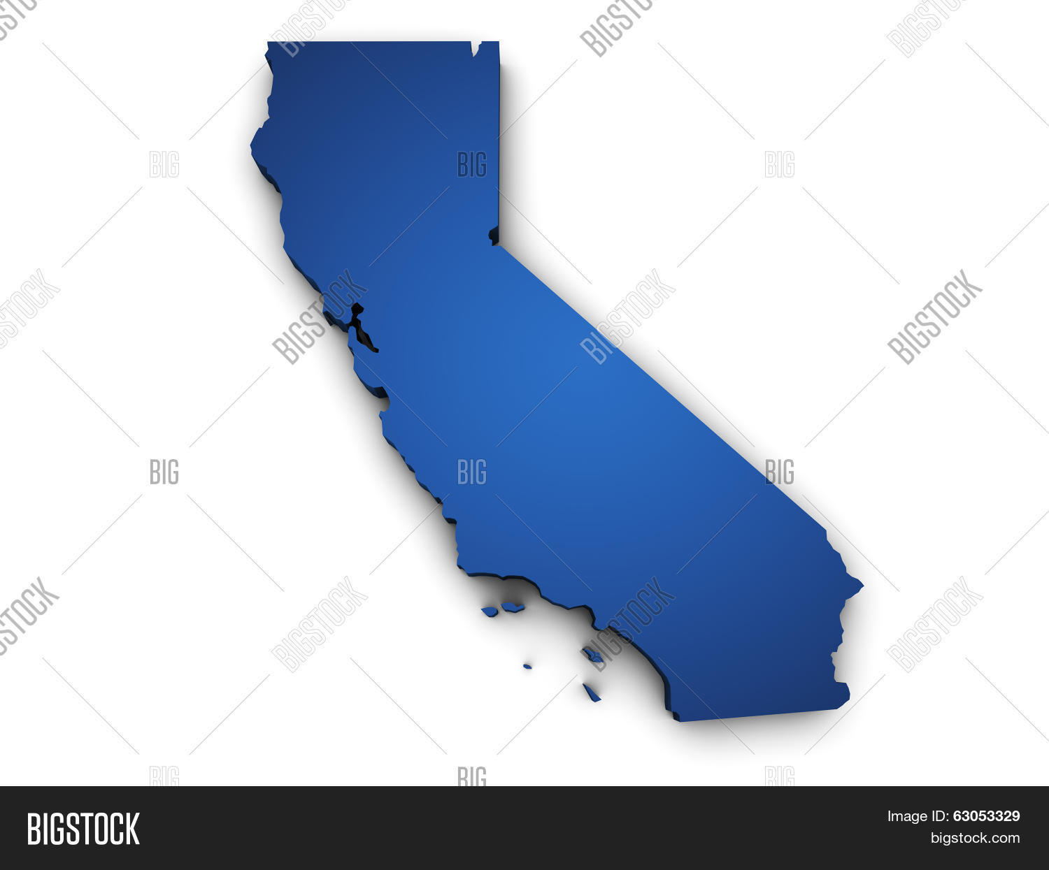 Map California 3D Image &amp;amp; Photo (Free Trial) | Bigstock - 3D Map Of California