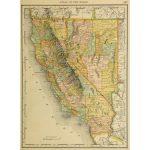 Map   California And Nevada, 1887   Mapsandart   Original Art   Antique Map Of California