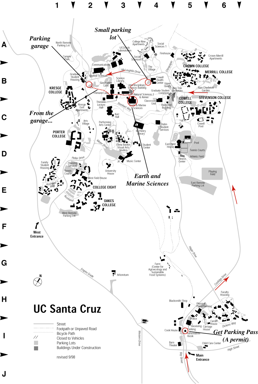 Map Campus Free Print Map University Of California Santa Cruz Map - University Of California Santa Cruz Campus Map