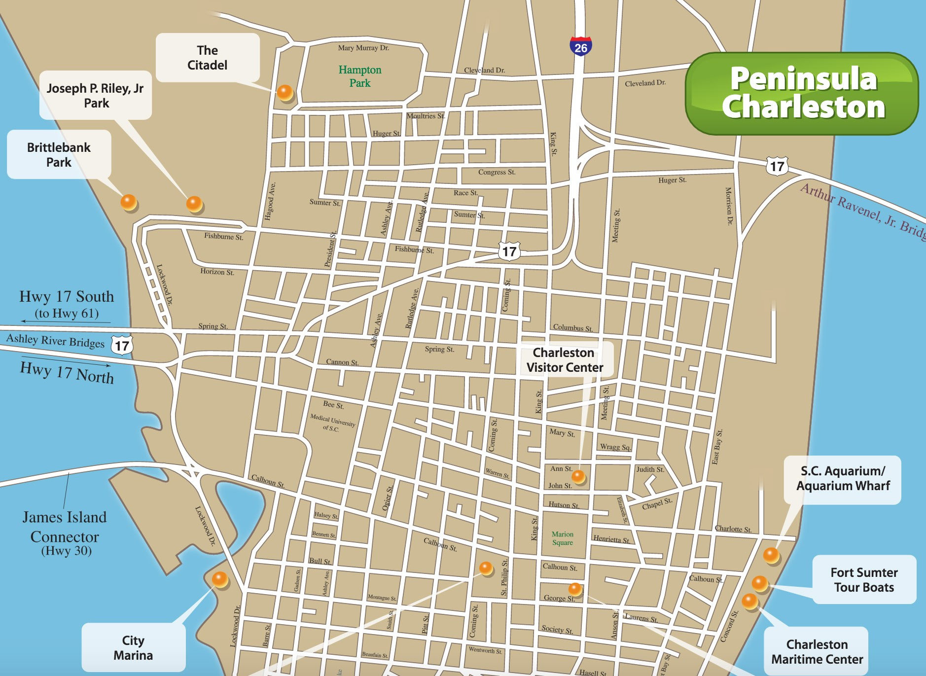 Map Charleston Sc Printable - Printable Map Of Charleston Sc
