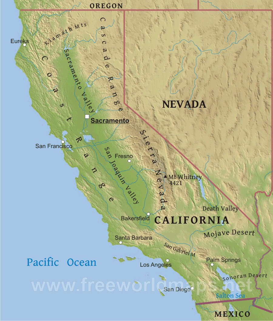 Map Google Maps California Map Of California Sierra Nevada Mountains - Sierra California Map