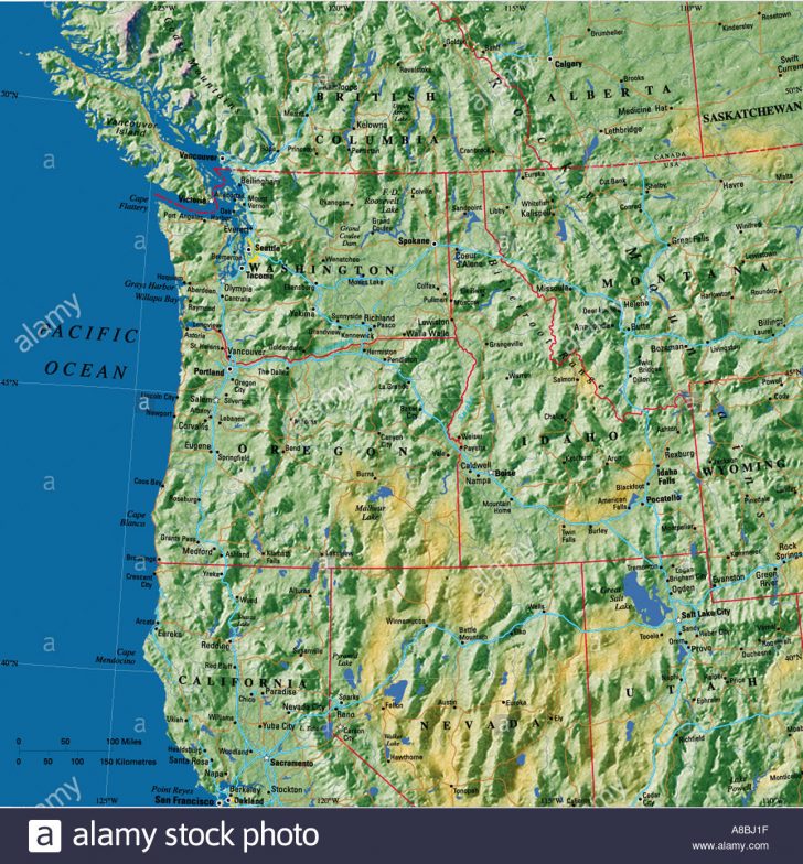 Washington Oregon California Coast Map