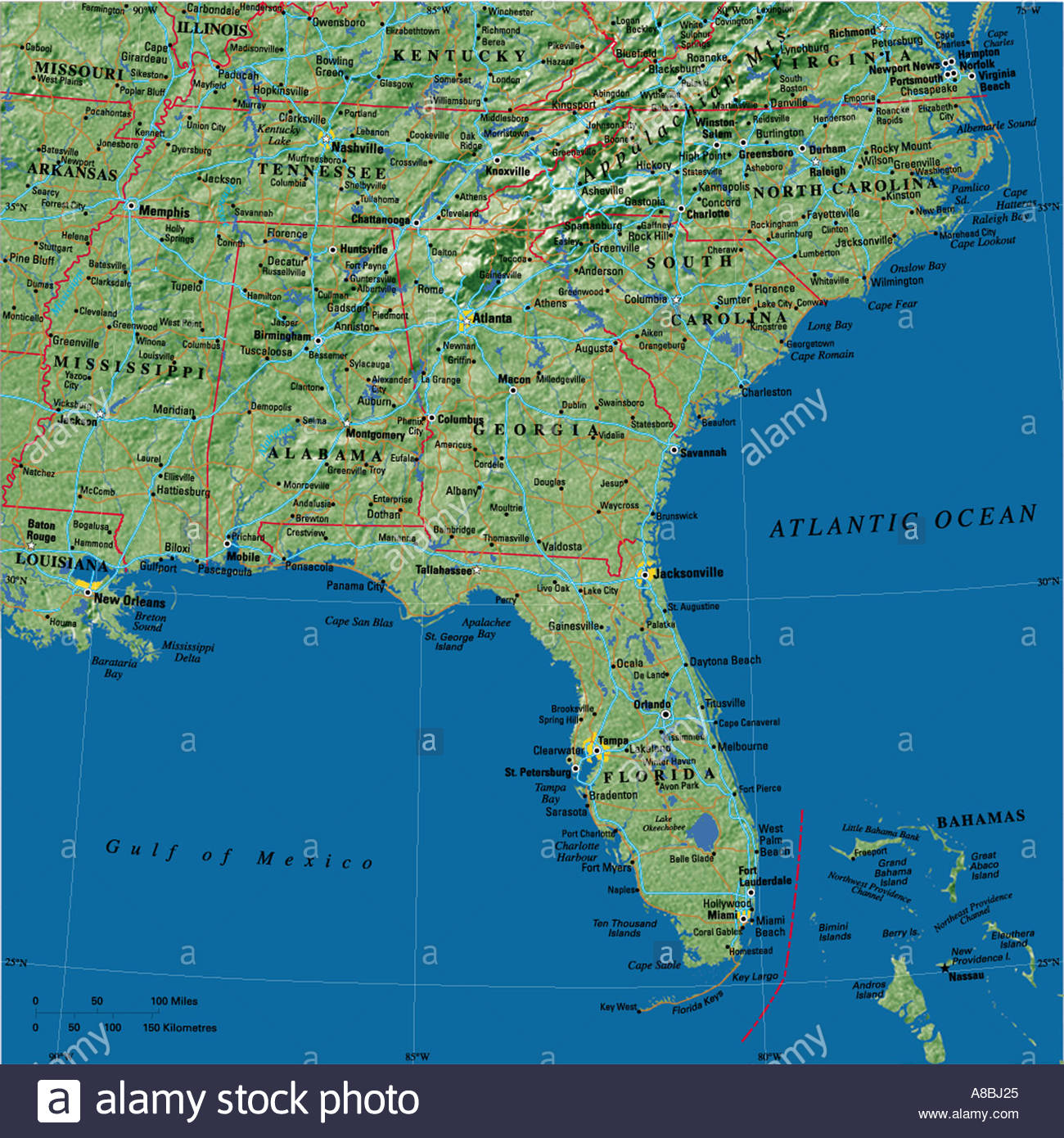 Map Maps Usa Florida Caribbean Stock Photo: 3933732 - Alamy - Map Of Florida And Caribbean