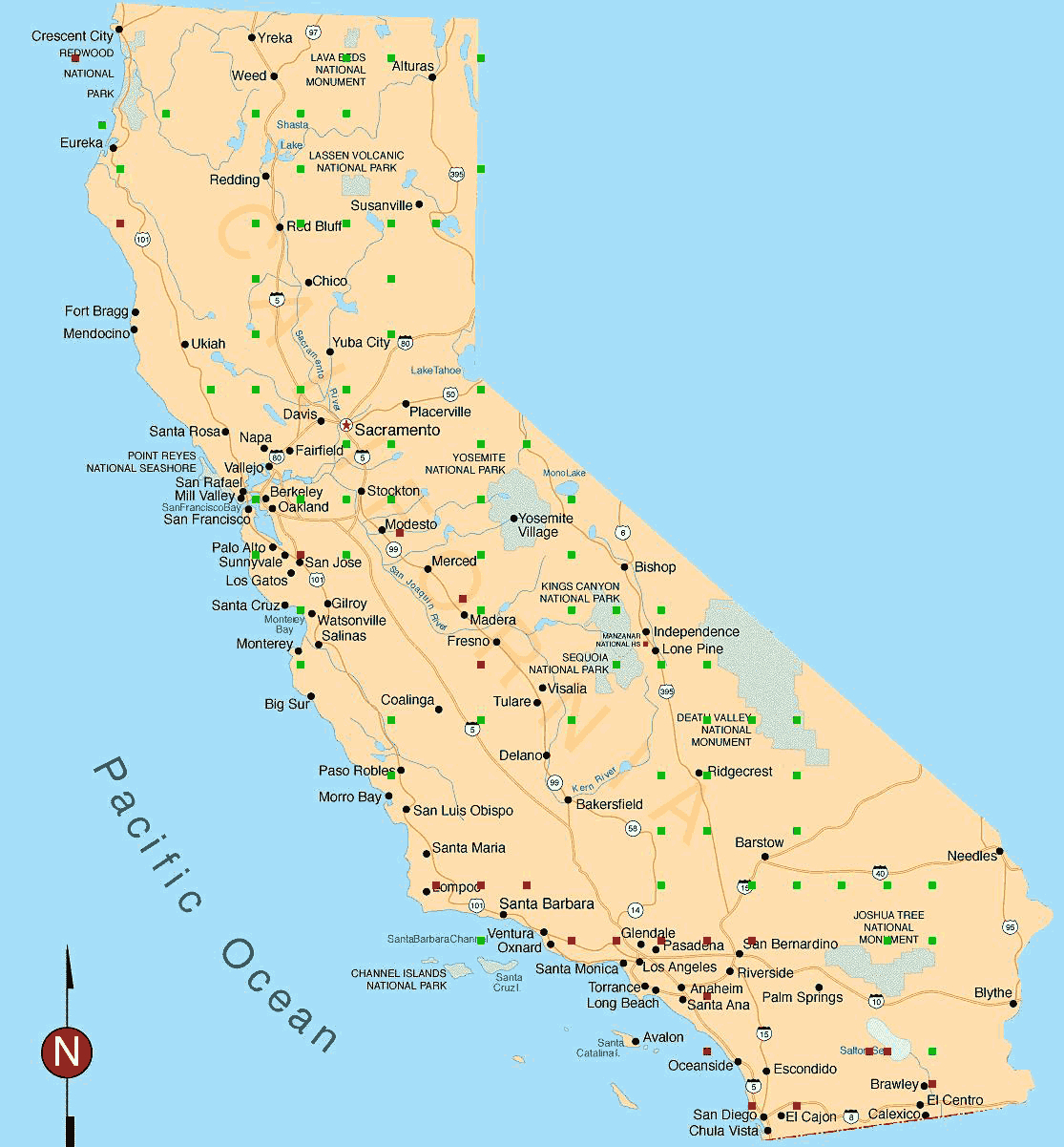 Map Of All Cities In Maps Of California California Map With All - California Map With All Cities