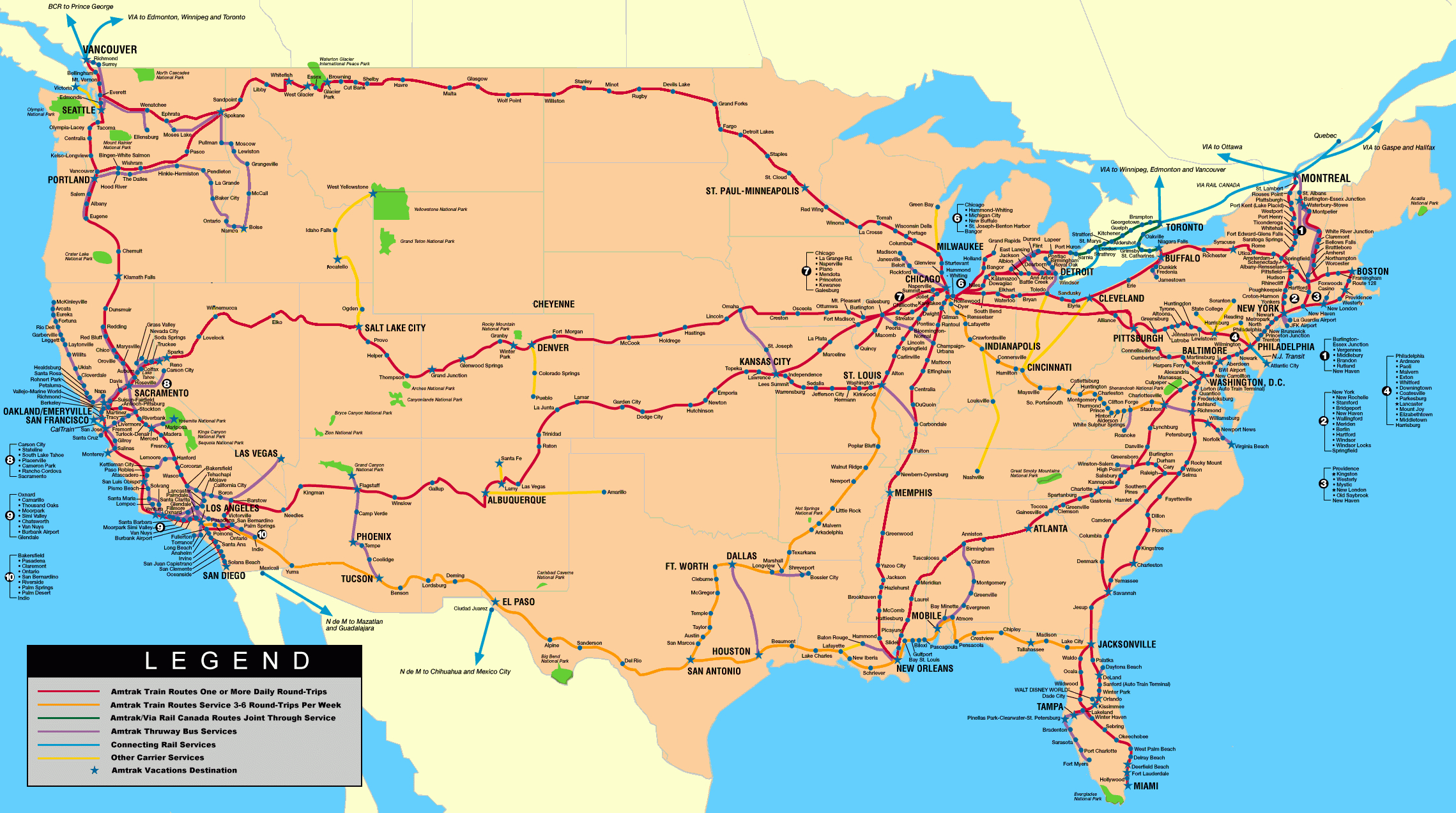 Map Of Amtrak Us Rail System [2279×1272] : Mapporn - Amtrak Florida Route Map