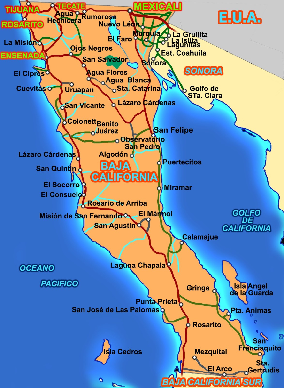 Map Of Baja California Norte Klipy Baja California Norte Map 