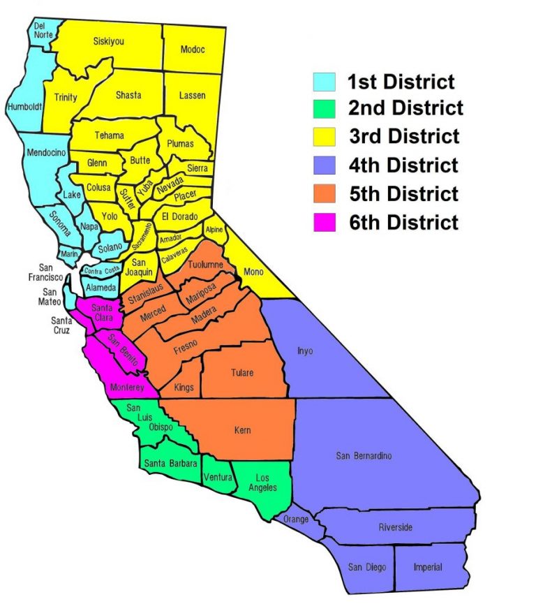 Map Of California County Lines - Klipy - California Map With County ...