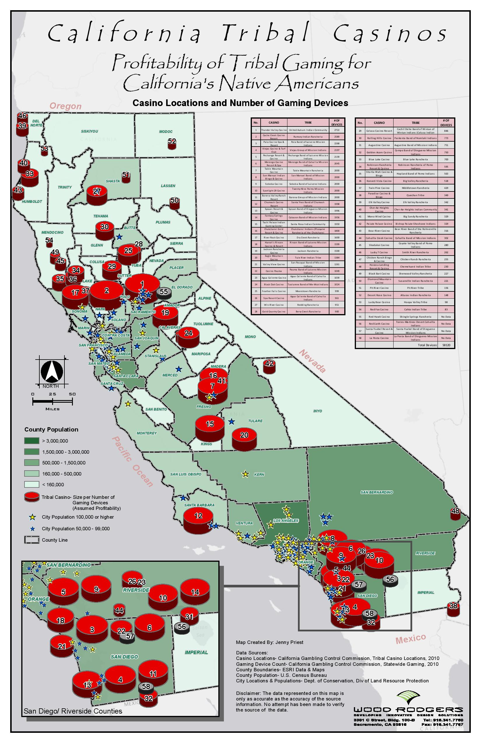 Map Of Casinos In California - Klipy - California Indian Casinos Map