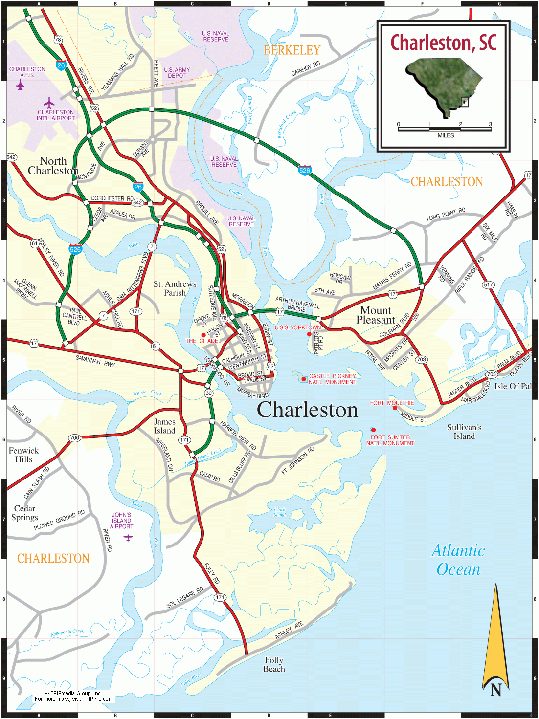 Map Of Charleston Sc Beaches | South Carolina Map | Stomping Grounds - Brookgreen Gardens Printable Map