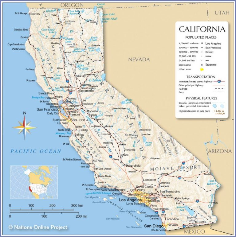 Map Of Charming California - Klipy - Toronto California Map - Printable ...