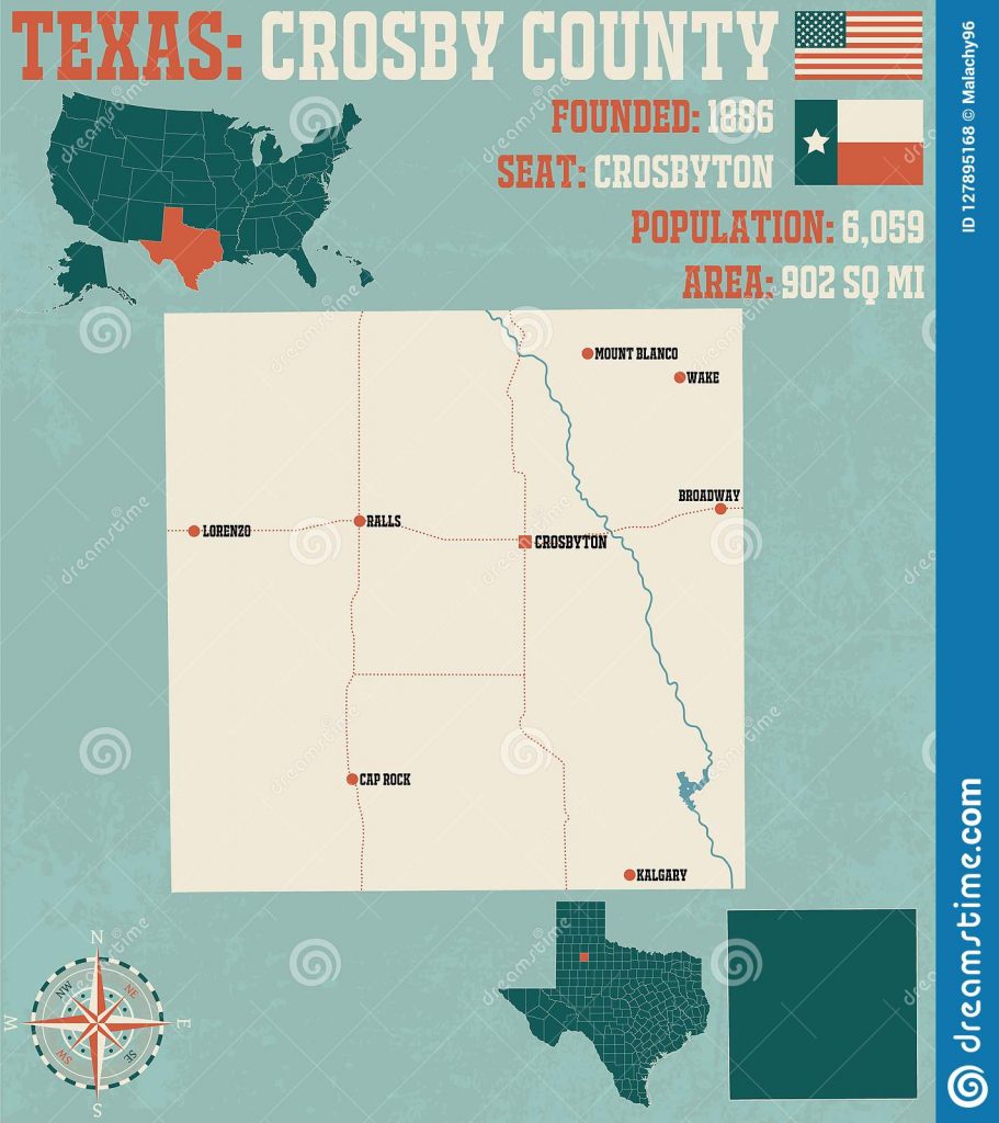 Map Of Crosby County In Texas Stock Vector Illustration Of State