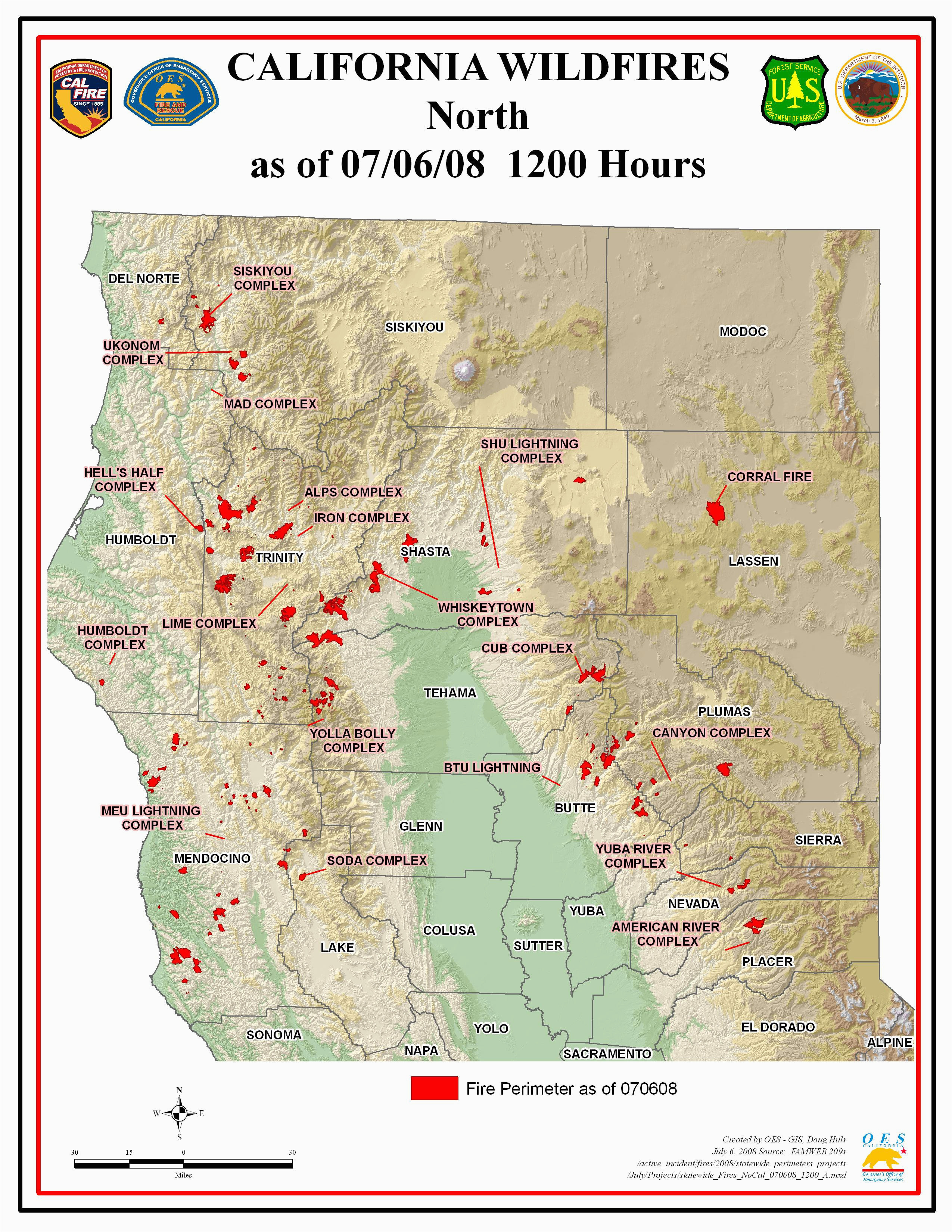 Map Of Current Fires In Northern California | Secretmuseum - Map Of Current California Wildfires