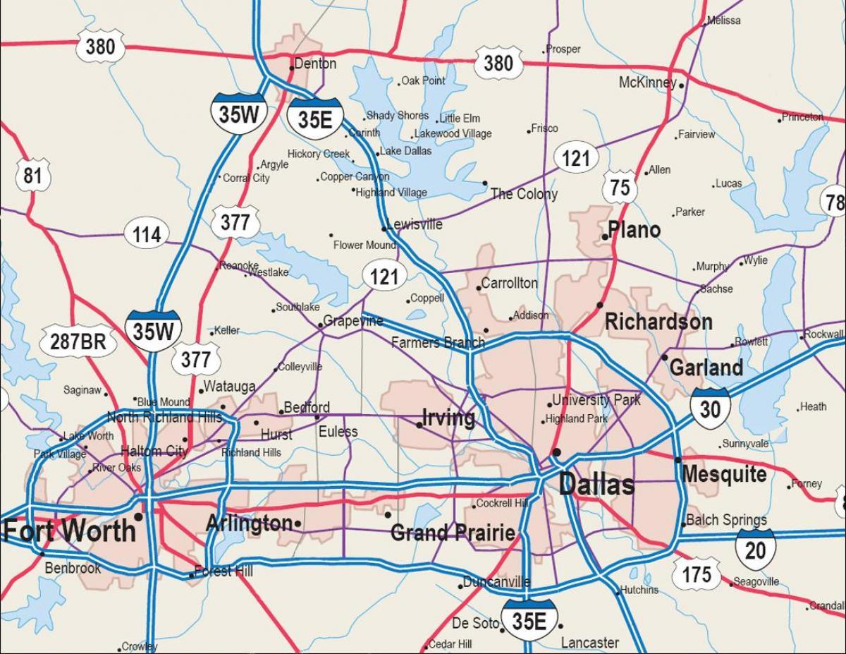 Map Of Dfw Area - Map Of Dfw Area Cities (Texas - Usa) - Printable Map Of Fort Worth Texas