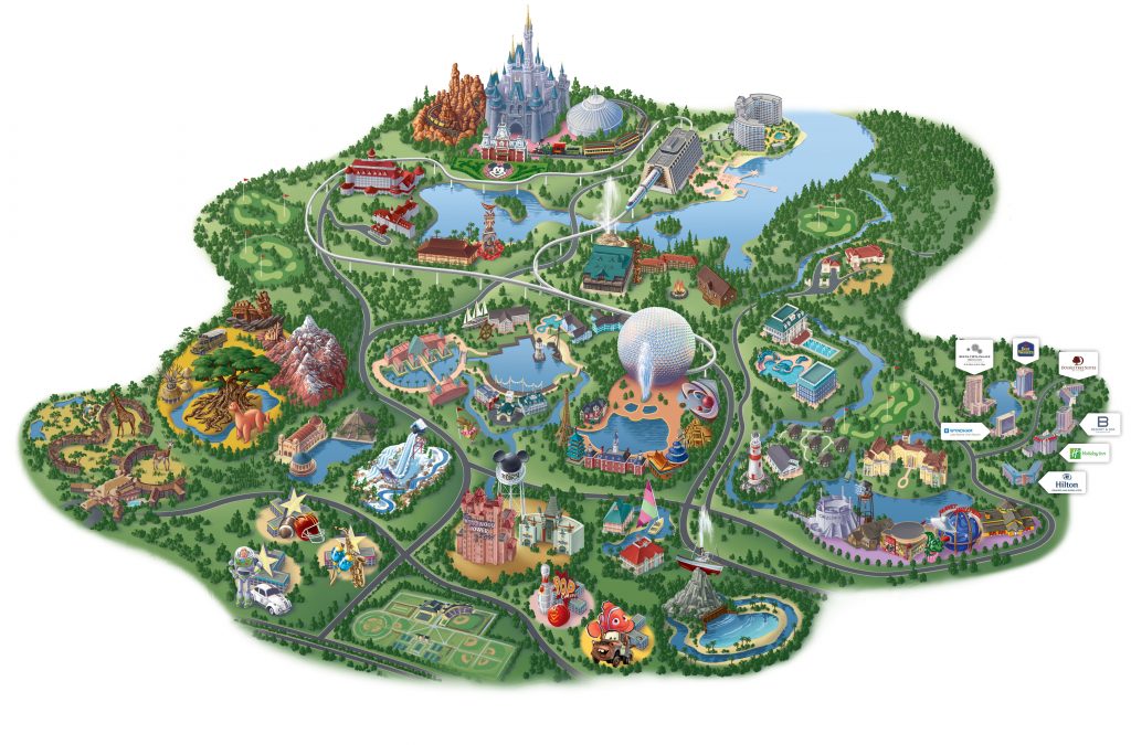 Map Of Disney World Hotels And Theme Parks Disney Springsâ"¢ Area Map