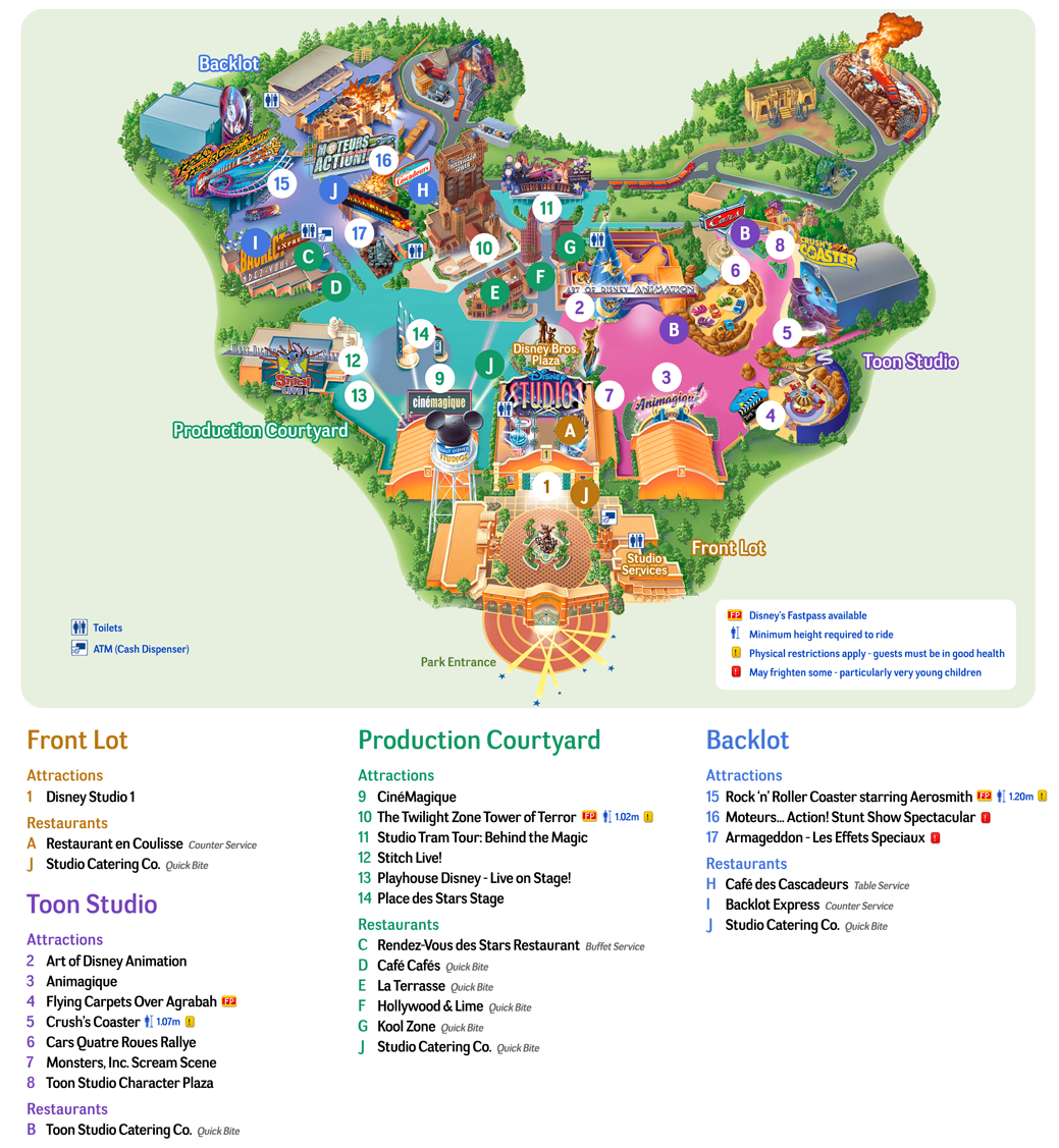 Map Of Disneyland Paris And Walt Disney Studios - Printable Disneyland Paris Map 2018
