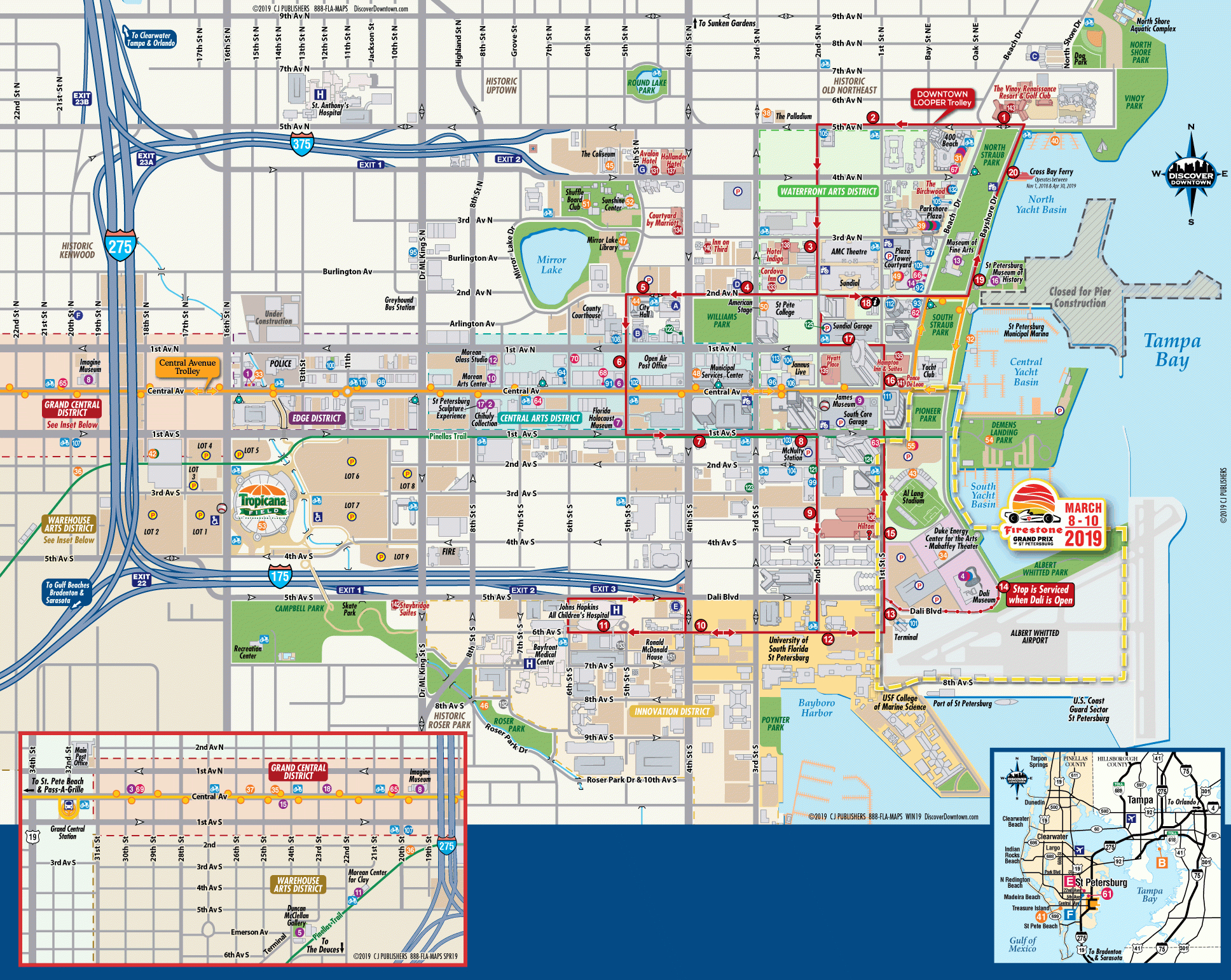 Map Of Downtown St Petersburg - The Official Downtown St Petersburg - Map Of Hotels On St Pete Beach Florida