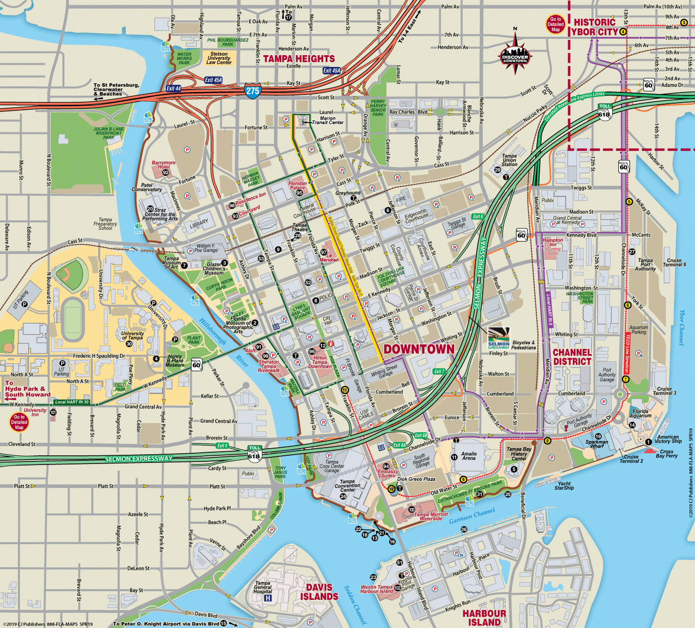 Map Of Downtown Tampa - Interactive Downtown Tampa Florida Map - Map Of Hotels In Tampa Florida