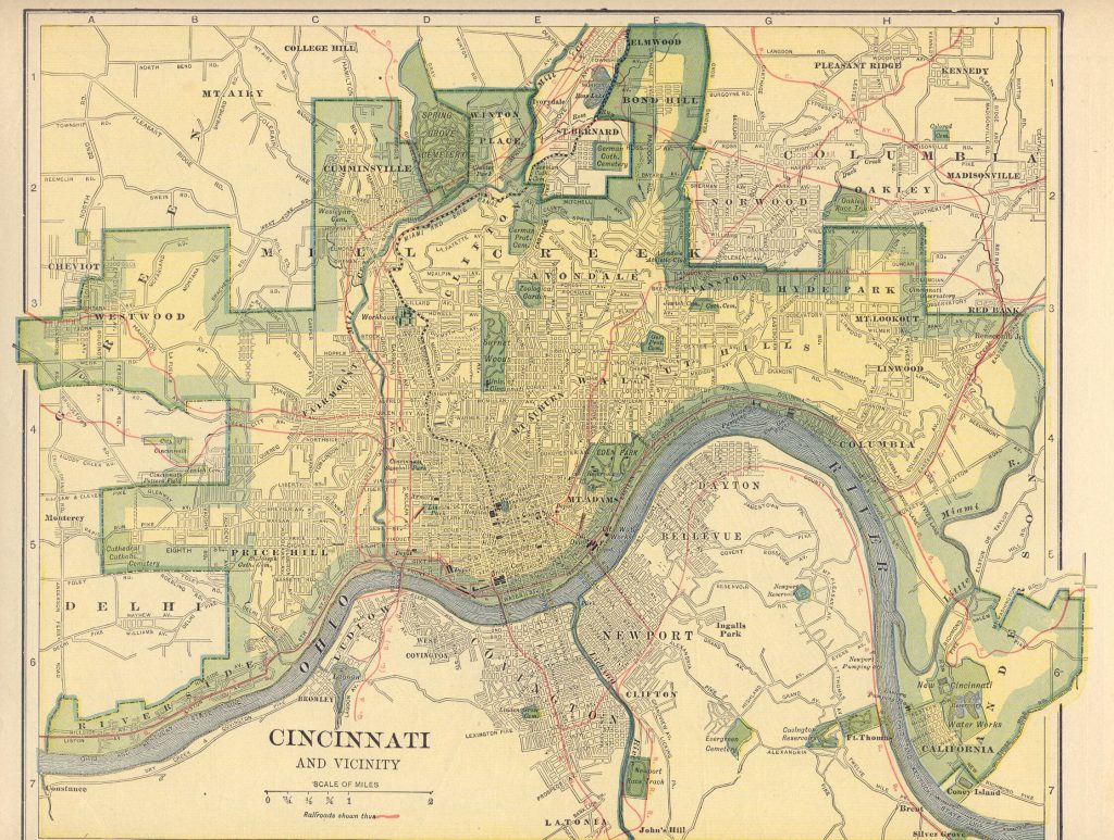 Map Of Federal Prisons Printable Historic Map Of Cincinnati Ohio