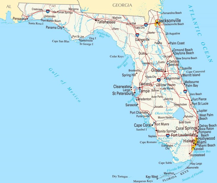 Map Of Florida Cities On Gulf Coast | Globalsupportinitiative - Map Of ...