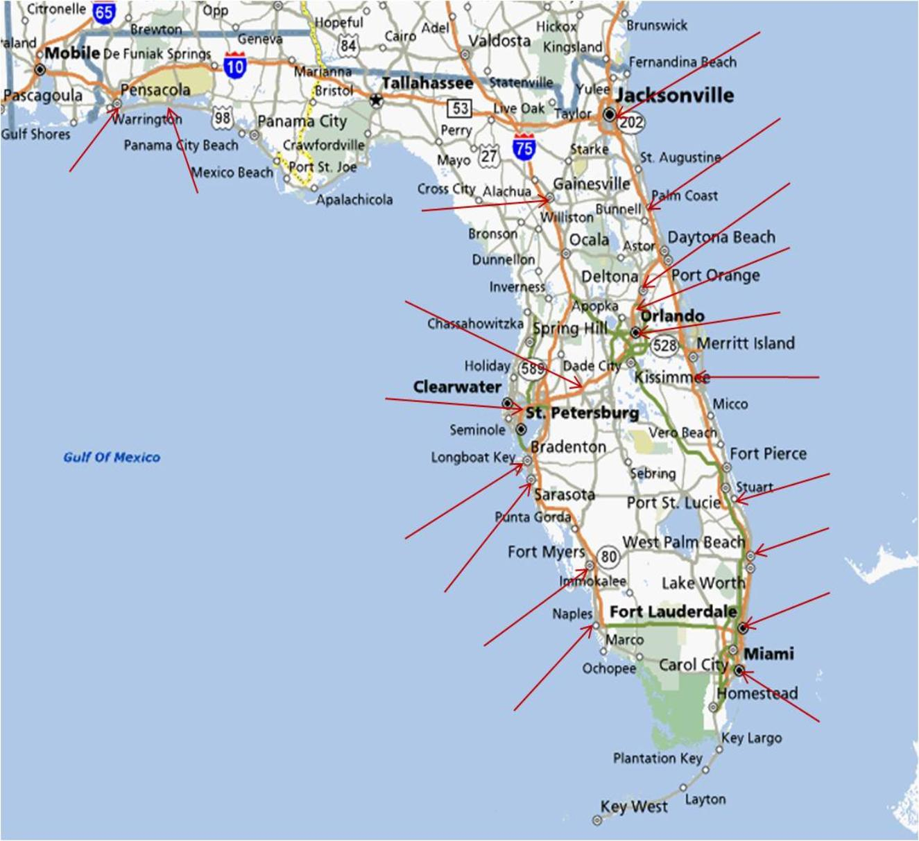 Map Of Florida Running Stores - Map Of Florida Naples Tampa