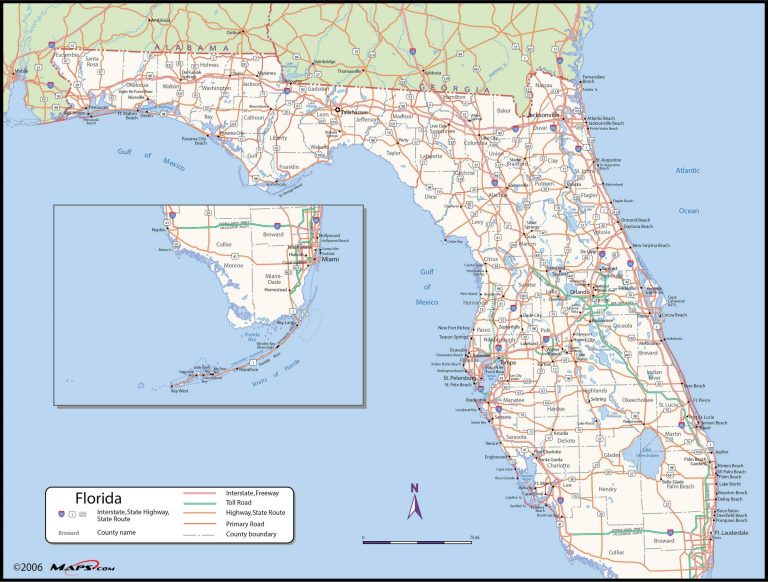 Map Of Florida State Maps Niceville Florida Map Printable Maps   Map Of Florida State Maps Niceville Florida Map 768x582 