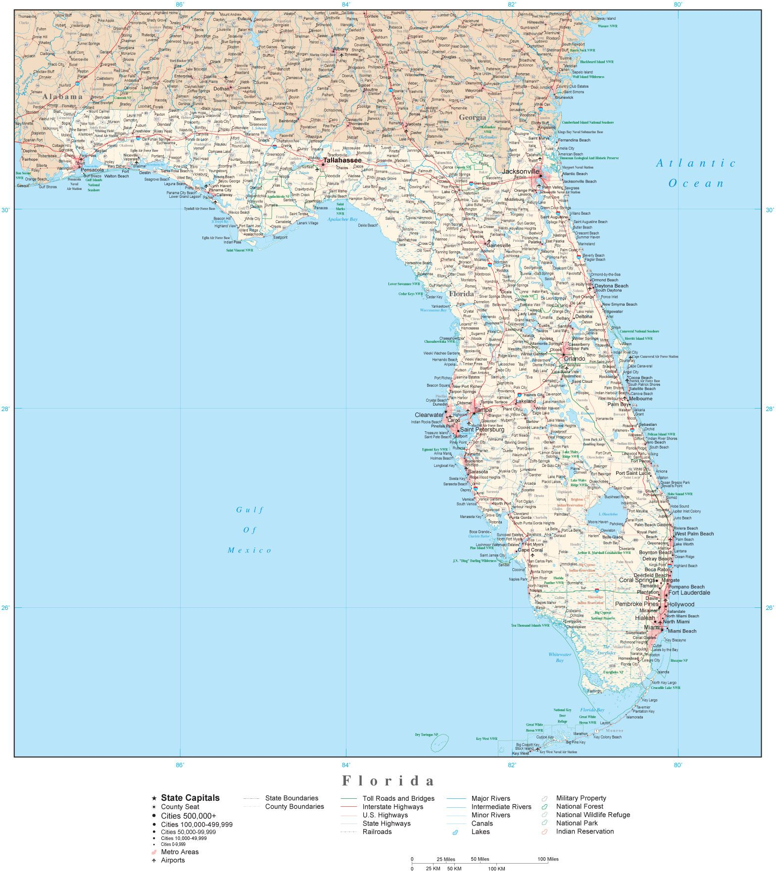 Map Of Florida State Parks |  Florida Map With County Boundaries - Florida State Parks Map