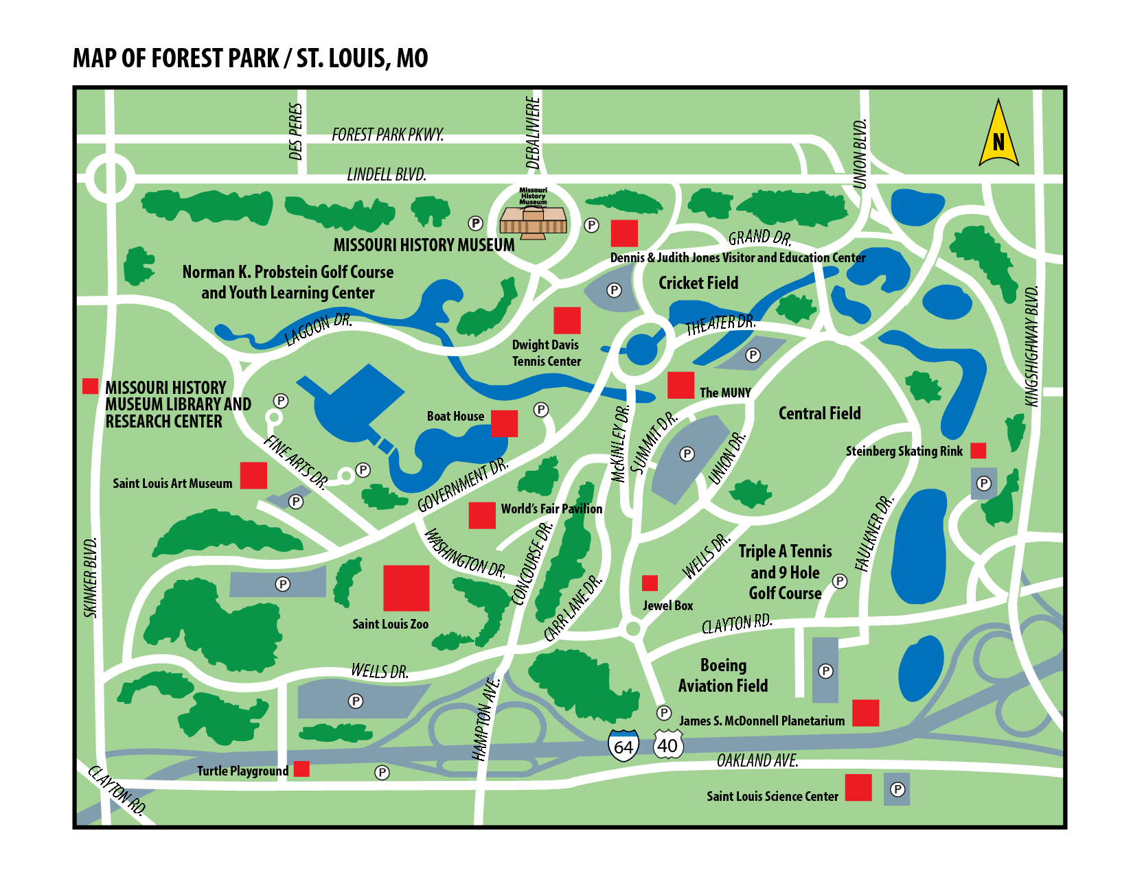 Map Of Forest Park In St. Louis, Missouri | St. Louis, Missouri - Forest Park St Louis Map Printable