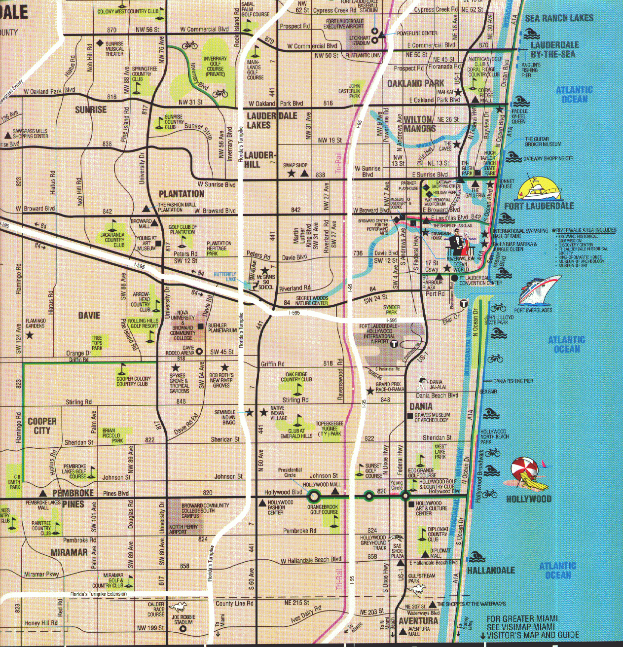 Map Of Ft. Lauderdale, Florida | Vacation Ideas | Pinterest - Where Is Fort Lauderdale Florida On The Map