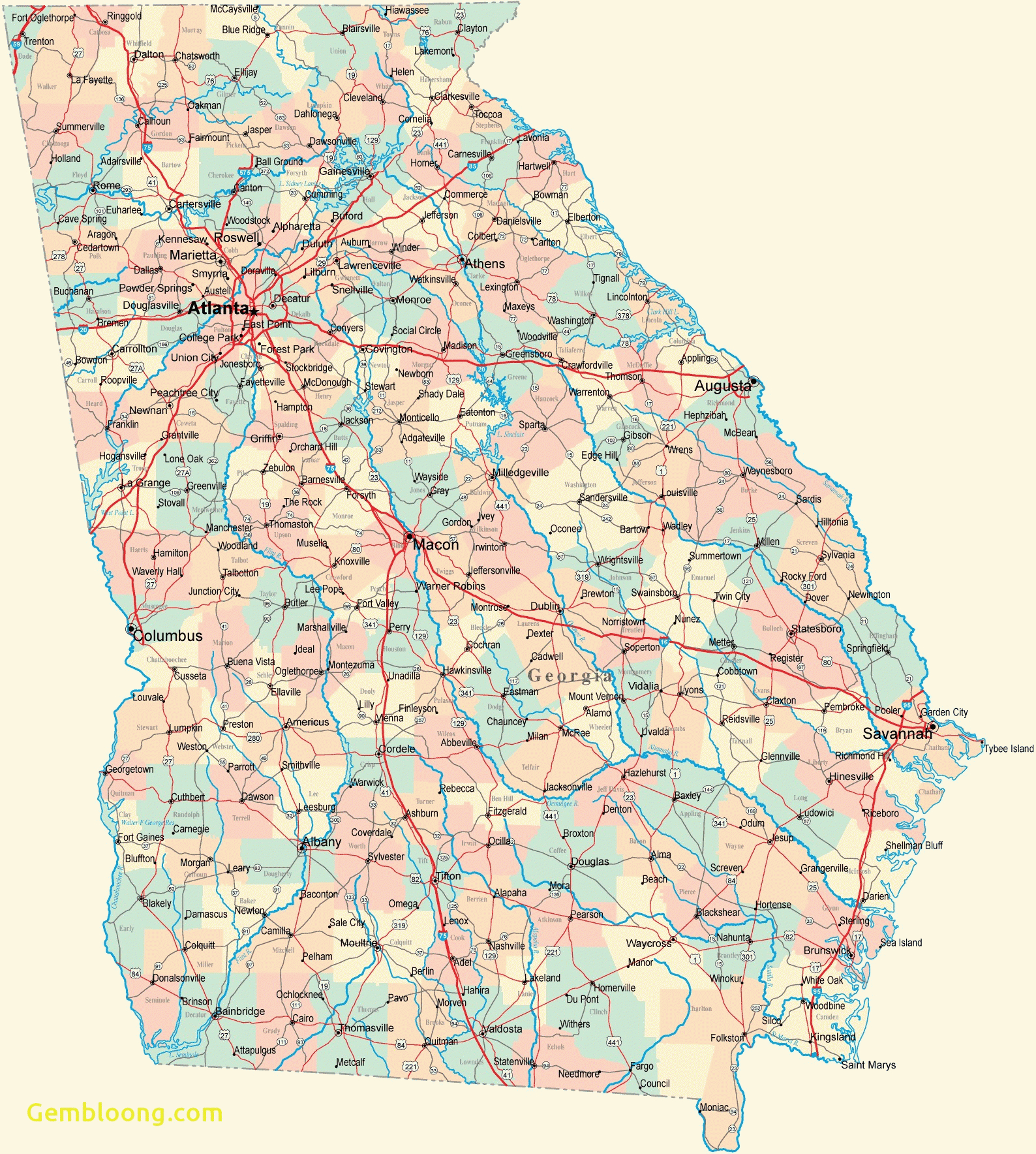 Map Of Georgia And Florida - Road Map Of Georgia And Florida