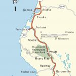 Map Of Highway 101 In California   Klipy   California Coast Map 101