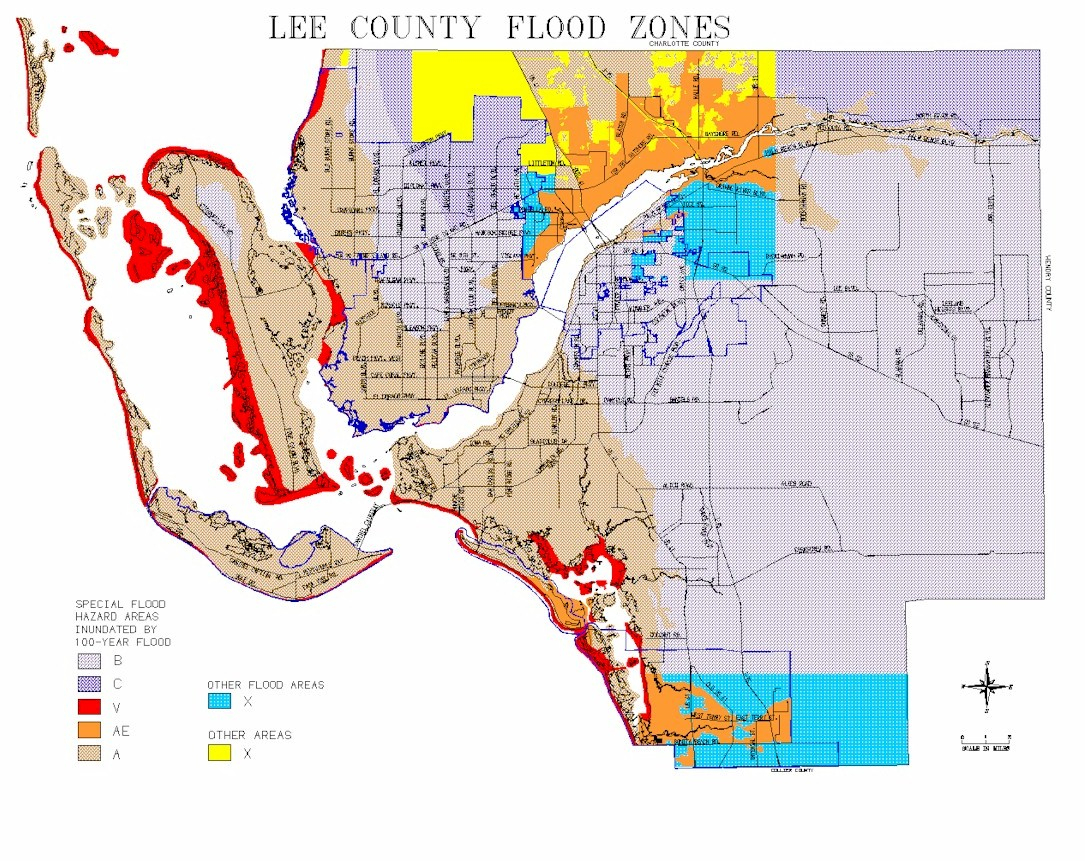 Map Of Lee County Flood Zones - 100 Year Flood Map Florida