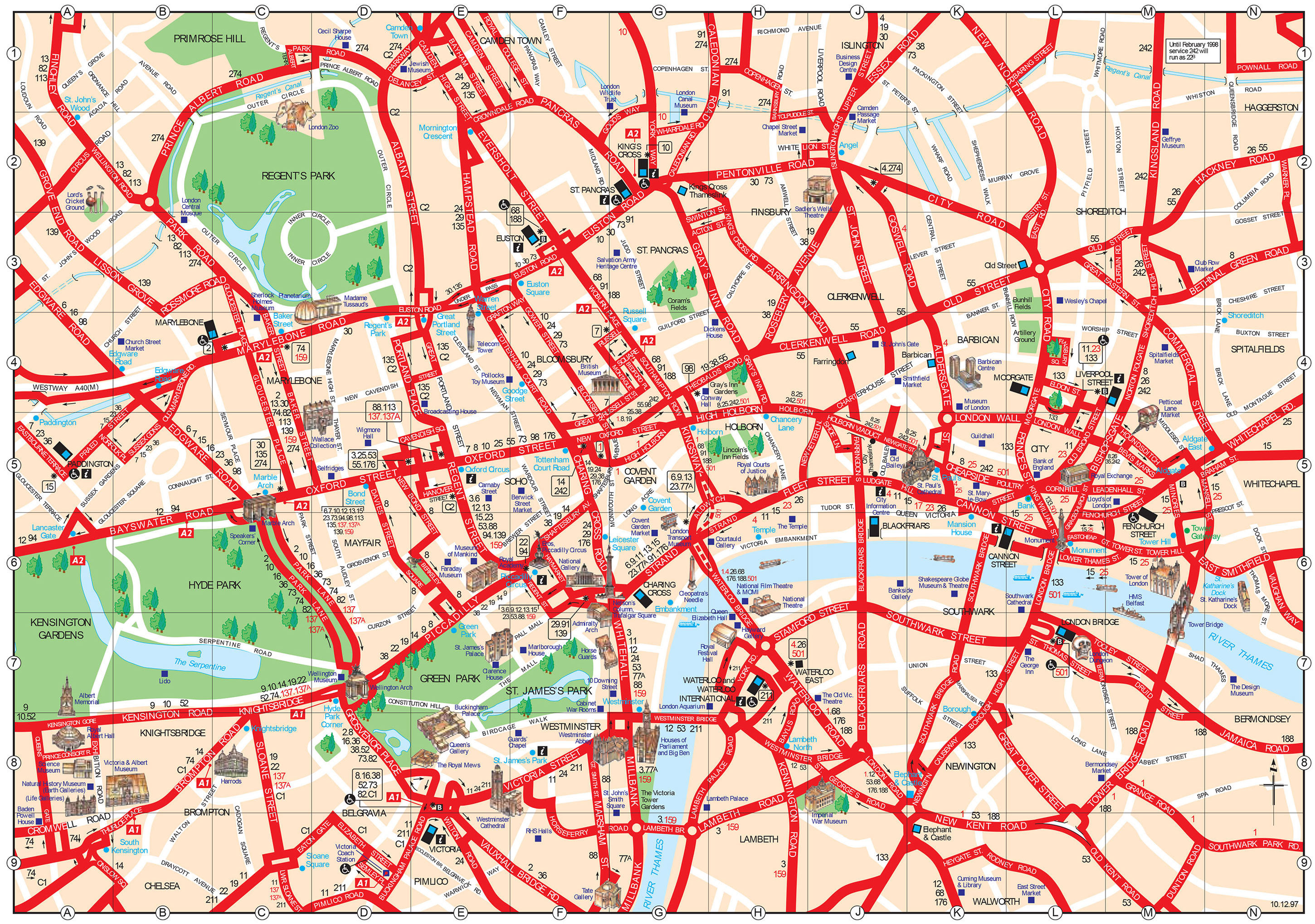 Map Of London Tourist Attractions, Sightseeing &amp;amp; Tourist Tour - Printable Map Of London With Attractions