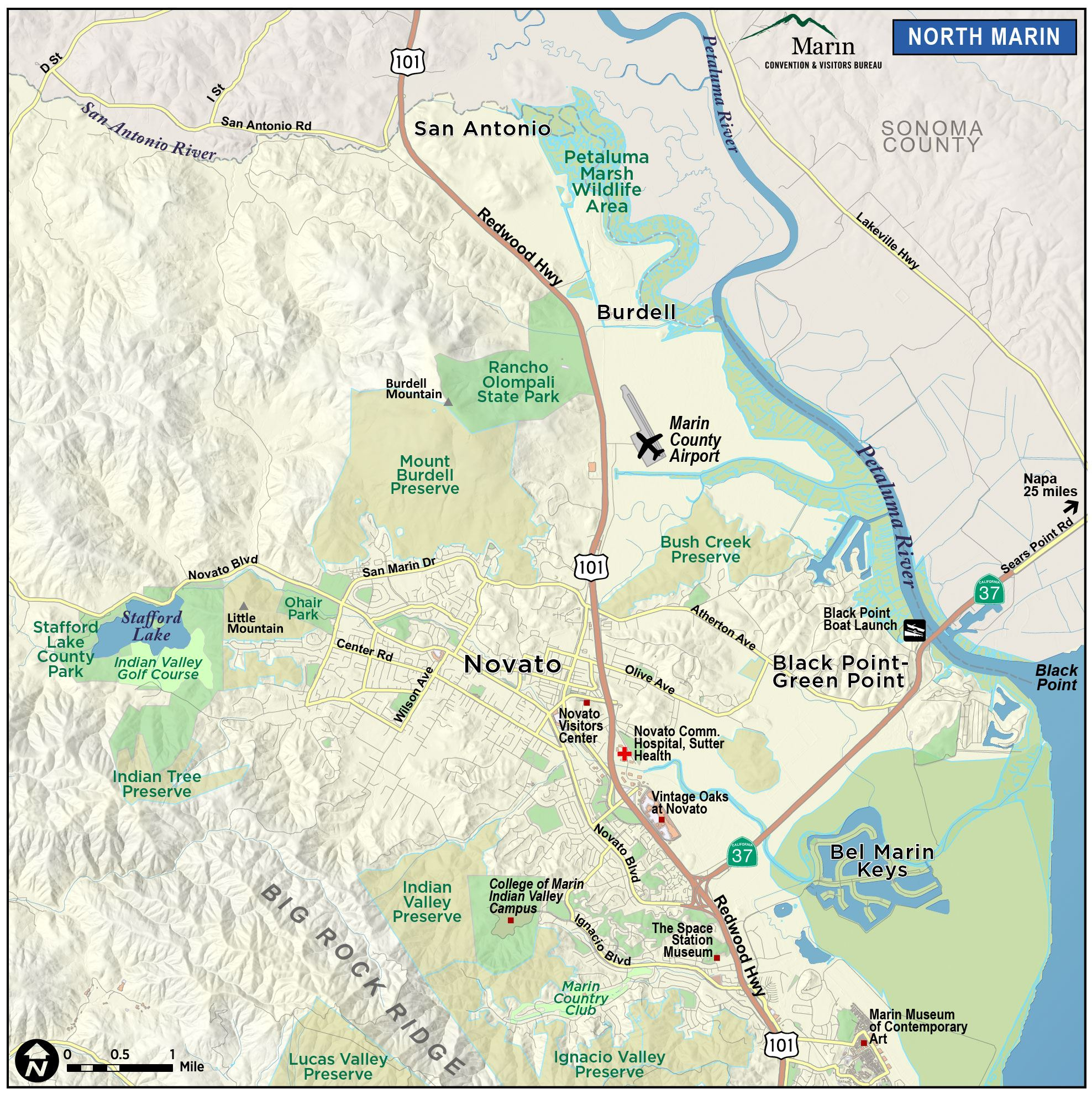 Map Of Marin &amp;amp; Directions - Marin County California Map