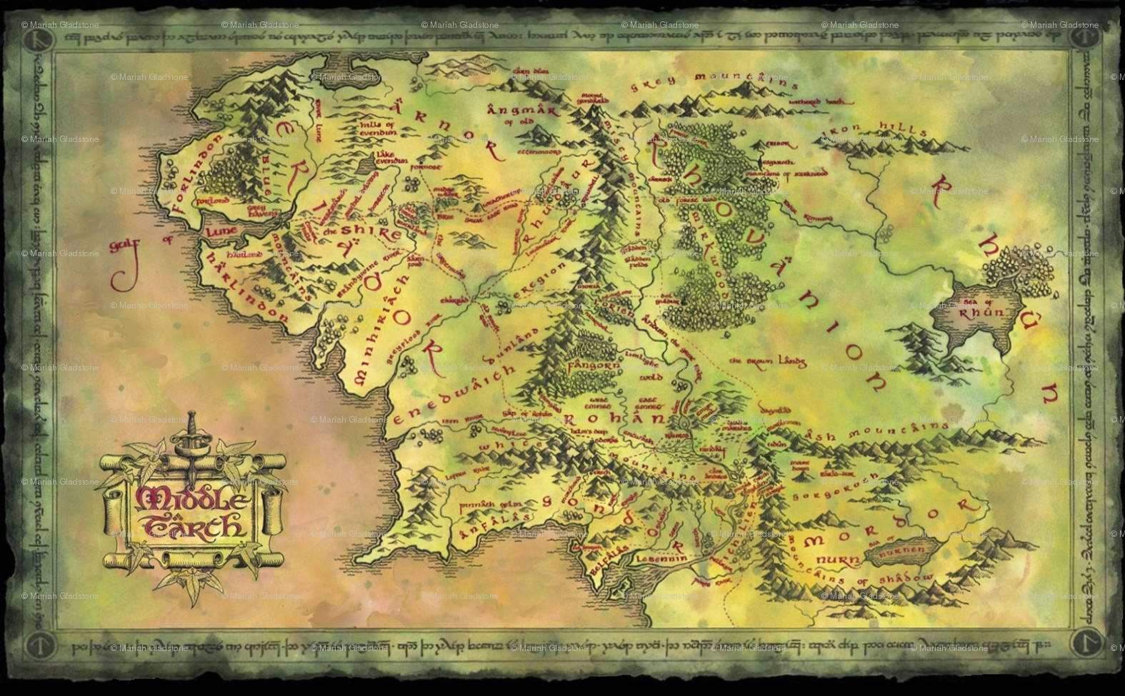 Map Of Middle Earth From Lord The Rings For Large Noavg Me At - Printable Map Of Middle Earth