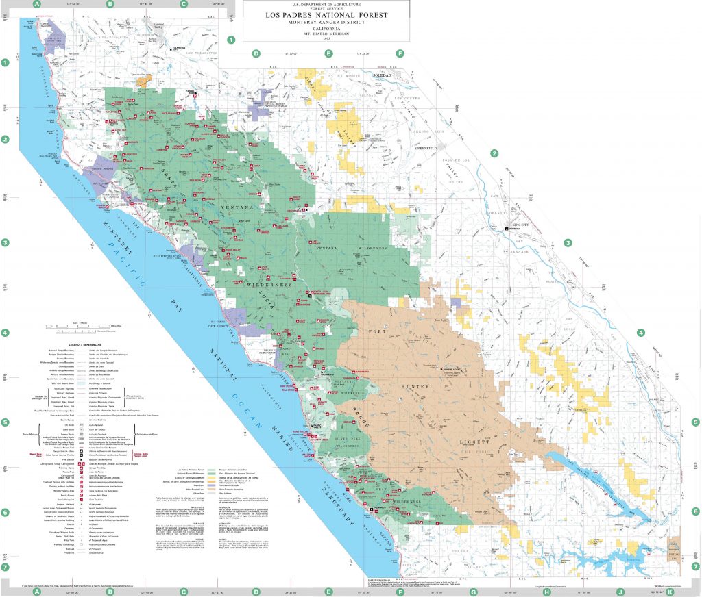 Map Of National Forests In California Printable Map California Map 