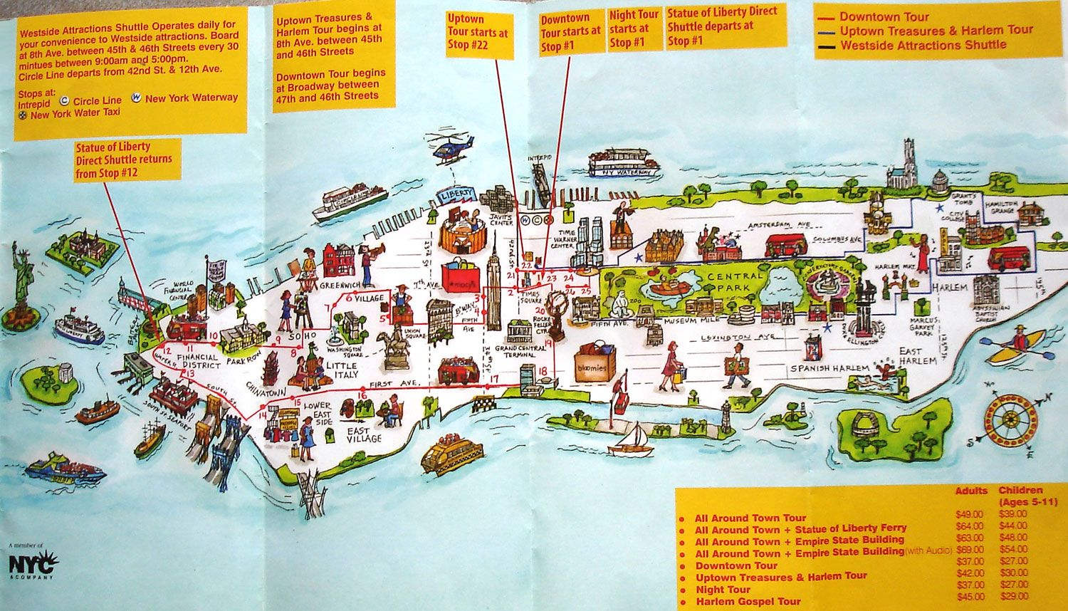 tourist attraction map of new york